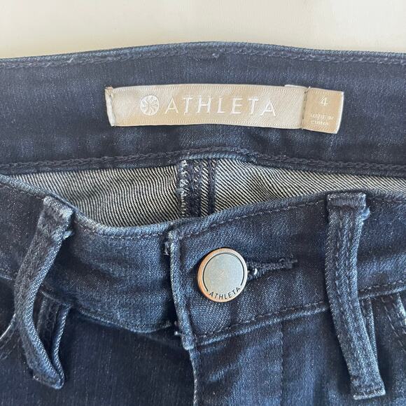 Athleta High Rise Skinny Jeans Dark Wash Denim - Size 4 - Picture 3 of 4